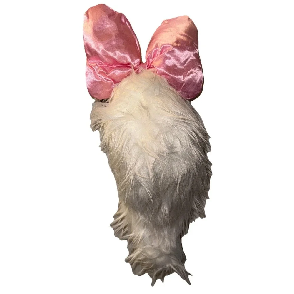 Disney Parks Aristocats Marie Plush Tail Costume Furry Large Pink Satin Bow NWT